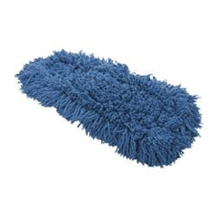 Rubbermaid - 18" Long x 5" Wide Synthetic Dust Mop Head - Slip-On/Slip-Through Backing, Blue, Twisted Loop Head - Exact Tooling