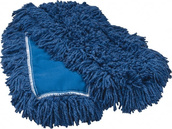 Rubbermaid - 36" Long x 5" Wide Synthetic Dust Mop Head - Slip-On/Slip-Through Backing, Blue, Twisted Loop Head - Exact Tooling