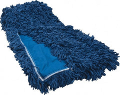 Rubbermaid - 60" Long x 5" Wide Synthetic Dust Mop Head - Slip-On/Slip-Through Backing, Blue, Twisted Loop Head - Exact Tooling