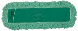 Rubbermaid - 36" Long x 5" Wide Yarn Blend Dust Mop Head - Slip-On/Slip-Through Backing, Green, Twisted Loop Head, Anti-Microbial - Exact Tooling