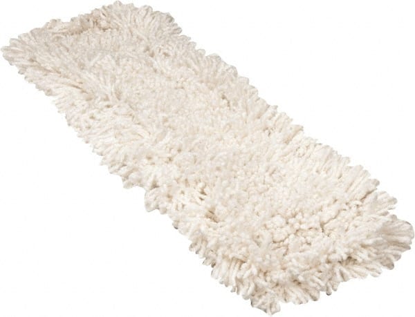 Rubbermaid - 24" Long x 5" Wide Cotton Yarn Dust Mop Head - Slip-On/Slip-Through Backing, White, Twisted Loop Head - Exact Tooling