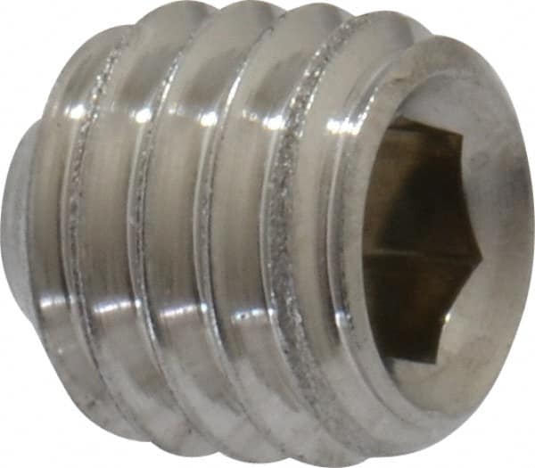 Value Collection - #10-32 UNF, 3/16" OAL, Cup Point Set Screw - Grade 18-8 Stainless Steel, 3/32" Key - Exact Tooling