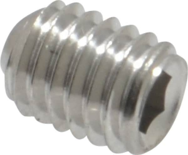 Value Collection - #10-32 UNF, 1/4" OAL, Cup Point Set Screw - Grade 18-8 Stainless Steel, 3/32" Key - Exact Tooling