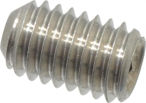 Value Collection - #10-32 UNF, 5/16" OAL, Cup Point Set Screw - Grade 18-8 Stainless Steel, 3/32" Key - Exact Tooling