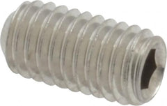 Value Collection - #10-32 UNF, 3/8" OAL, Cup Point Set Screw - Grade 18-8 Stainless Steel, 3/32" Key - Exact Tooling