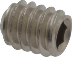 Value Collection - 1/4-20 UNC, 5/16" OAL, Cup Point Set Screw - Grade 18-8 Stainless Steel, 1/8" Key - Exact Tooling