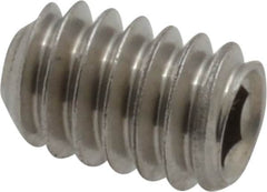Value Collection - 1/4-20 UNC, 3/8" OAL, Cup Point Set Screw - Grade 18-8 Stainless Steel, 1/8" Key - Exact Tooling