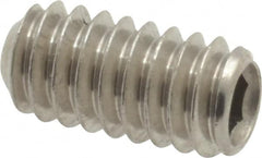 Value Collection - 1/4-20 UNC, 1/2" OAL, Cup Point Set Screw - Grade 18-8 Stainless Steel, 1/8" Key - Exact Tooling