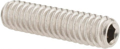 Value Collection - 1/4-20 UNC, 1" OAL, Cup Point Set Screw - Grade 18-8 Stainless Steel, 1/8" Key - Exact Tooling