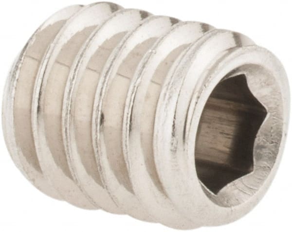 Value Collection - 5/16-18 UNC, 3/8" OAL, Cup Point Set Screw - Grade 18-8 Stainless Steel, 3/32" Key - Exact Tooling