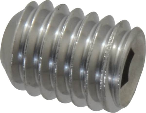 Value Collection - 3/8-16 UNC, 1/2" OAL, Cup Point Set Screw - Grade 18-8 Stainless Steel, 3/16" Key - Exact Tooling