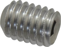 Value Collection - 3/8-16 UNC, 1/2" OAL, Cup Point Set Screw - Grade 18-8 Stainless Steel, 3/16" Key - Exact Tooling