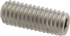 Value Collection - 3/8-16 UNC, 1" OAL, Cup Point Set Screw - Grade 18-8 Stainless Steel, 3/16" Key - Exact Tooling