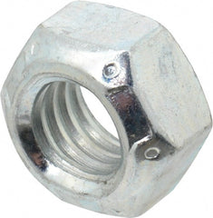 Value Collection - 7/16-14 UNC Grade C Hex Lock Nut with Distorted Thread - 11/16" Width Across Flats, 3/8" High, Cadmium Clear-Plated Finish - Exact Tooling