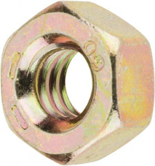 Value Collection - 1/4-20 UNC Steel Right Hand Hex Nut - 7/16" Across Flats, 7/32" High, Zinc Yellow Dichromate Finish - Exact Tooling