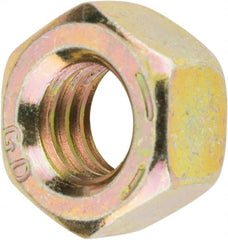 Value Collection - 5/16-18 UNC Steel Right Hand Hex Nut - 1/2" Across Flats, 17/64" High, Zinc Yellow Dichromate Finish - Exact Tooling