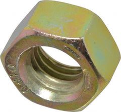 Value Collection - 9/16-12 UNC Steel Right Hand Hex Nut - 7/8" Across Flats, 31/64" High, Zinc Yellow Dichromate Finish - Exact Tooling