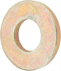 Value Collection - 1/4" Screw, Grade 8 Steel SAE Flat Washer - 9/32" ID x 5/8" OD, 1/16" Thick, Zinc Yellow Dichromate Finish - Exact Tooling