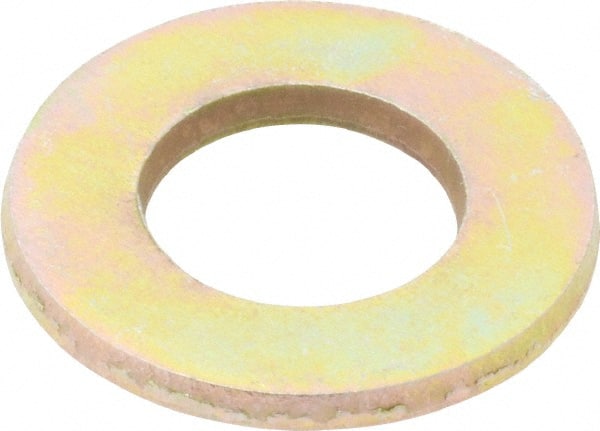 Value Collection - 1/2" Screw, Grade 8 Steel SAE Flat Washer - 17/32" ID x 1-1/16" OD, 3/32" Thick, Zinc Yellow Dichromate Finish - Exact Tooling