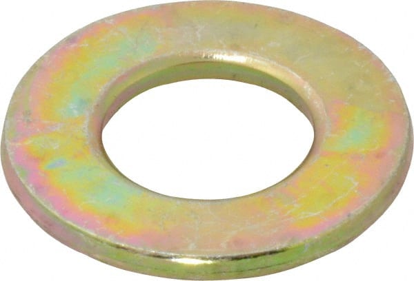 Value Collection - 5/8" Screw, Grade 8 Steel SAE Flat Washer - 21/32" ID x 1-5/16" OD, 3/32" Thick, Zinc Yellow Dichromate Finish - Exact Tooling