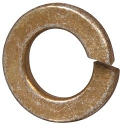 Value Collection - 3/8", 0.377" ID, 0.094" Thick Split Lock Washer - Grade 8 Steel, Zinc Yellow Dichromate Finish, 0.377" Min ID, 0.385" Max ID, 0.68" Max OD - Exact Tooling