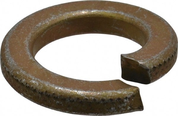 Value Collection - 3/4", 0.753" ID, 0.188" Thick Split Lock Washer - Grade 8 Steel, Zinc Yellow Dichromate Finish, 0.753" Min ID, 0.766" Max ID, 1.265" Max OD - Exact Tooling