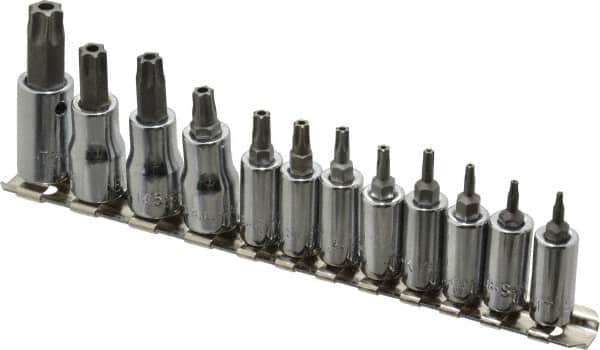 SK - 12 Piece 1/4 & 3/8" Drive Torx Bit Socket Set - T7 to T55 Torx - Exact Tooling