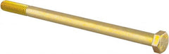 Made in USA - 1/2-13 UNC, 8" Length Under Head Hex Head Cap Screw - Partially Threaded, Grade 8 Alloy Steel, Zinc Yellow Dichromate Finish, 3/4" Hex - Exact Tooling