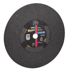 Norton - 14" Aluminum Oxide Cutoff Wheel - 7/64" Thick, 1" Arbor, 4,365 Max RPM, Use with Stationary Tools - Exact Tooling