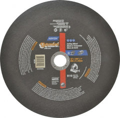 Norton - 10" Aluminum Oxide Cutoff Wheel - 7/64" Thick, 1" Arbor, 6,110 Max RPM, Use with Stationary Tools - Exact Tooling