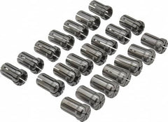 Parlec - 21 Piece, 1/8" to 3/4" Capacity, Double Angle Collet Set - Series DA180 - Exact Tooling