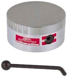 Suburban Tool - Fine Pole Round Permanent Magnetic Rotary Chuck - 6-1/4" Wide x 2-15/16" High, Ceramic - Exact Tooling