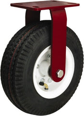 Hamilton - 10" Diam, Rubber Rigid Caster - 480 Lb Capacity, Top Plate Mount, 4-1/2" x 6-1/2" Plate, Tapered Roller Bearing - Exact Tooling