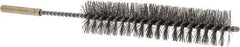Value Collection - 1" Diam Helical Steel Tube Brush - 0.012" Filament Diam, 2-1/2" Brush Length, 4" OAL, 1/4" Diam Shank - Exact Tooling