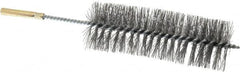 Value Collection - 1-1/2" Diam Helical Steel Tube Brush - 0.012" Filament Diam, 2-1/2" Brush Length, 4" OAL, 1/4" Diam Shank - Exact Tooling