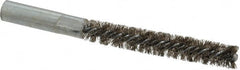 Value Collection - 3/8" Diam Helical Stainless Steel Tube Brush - Double Spiral, 0.008" Filament Diam, 2-23/64" Brush Length, 4" OAL, 3/16-24 Female Shank - Exact Tooling