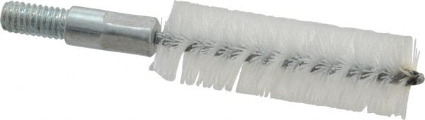 Value Collection - 3/4" Diam Helical Stainless Steel Tube Brush - Double Spiral, 0.012" Filament Diam, 2-23/64" Brush Length, 4" OAL, 5/16-18 Male Shank - Exact Tooling