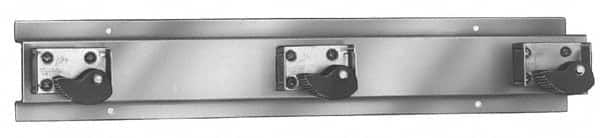 Bradley - 4" High, Stainless Steel with Rubber Holders, Wall Strip Organizer - 36" Long, 4 Holders - Exact Tooling