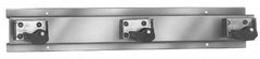 Bradley - 4" High, Stainless Steel with Rubber Holders, Wall Strip Organizer - 36" Long, 4 Holders - Exact Tooling