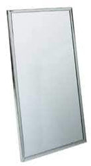 Made in USA - 18 Inch Wide x 36 Inch High, Theft Resistant Rectangular Glass Washroom Mirror - Stainless Steel Frame - Exact Tooling