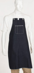 Ansell - 28 x 36" General Purpose Bib Apron - Denim, 14 oz Material, Blue, 1 Pocket, Tie Waist & Neck Strap Closure - Exact Tooling