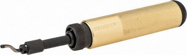 Shaviv - 4 Piece, High Speed Steel Blade, Hand Deburring Tool Set - B Blade Holder, For Hole Edge, Straight Edge - Exact Tooling