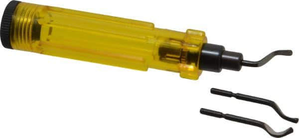 Shaviv - 4 Piece High Speed Steel Blade Hand Deburring Tool Set - E100, E200, E300 Blades, For Hole Edge, Straight Edge - Exact Tooling
