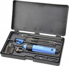 Noga - 18 Piece High Speed Steel Blade Hand Deburring Tool Set - C, D, L, N, S Blade Holder, S10, S20, S30, S101;C12, C20;N1, N2;T-120;D50, D66;L1 Blades, For Holes, Straight Edge, Curved Edge, Bushing Scraping, Pipe Cross Holes - Exact Tooling