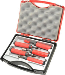 Shaviv - 18 Piece High Speed Steel Blade Hand Deburring Tool Set - B, C, D, E, F Blades, For Flat Surface, Hole Edge, Hole Inner Surface, Straight Edge - Exact Tooling