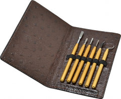 Shaviv - 6 Piece High Speed Steel Blade Hand Deburring Tool Set - UF1, US1, US2, US3, US4, UB38 Blades, For Flat Surface, Hole Edge, Straight Edge - Exact Tooling