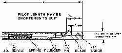 Cogsdill Tool - 39/64" Hole, No. 4 Blade, Type B Power Deburring Tool - One Piece, 6.44" OAL, 0.9" Pilot, 1.31" from Front of Tool to Back of Blade - Exact Tooling