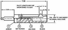 Cogsdill Tool - 1-5/8" Hole, No. 110 Blade, Type C Power Deburring Tool - One Piece, 7" OAL, 1.19" Pilot - Exact Tooling