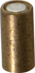 Mag-Mate - 1/8" Diam x 1/4" High, 0.1 Lb Average Pull Force, 0.2 Lb Max Pull Force, Neodymium Rare Earth Shielded Magnet - Brass Shield, 0.018" Shielding Wall Thickness - Exact Tooling