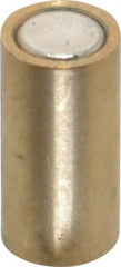 Mag-Mate - 1/4" Diam x 1/2" High, 0.75 Lb Average Pull Force, 1-1/2 Lb Max Pull Force, Neodymium Rare Earth Shielded Magnet - Brass Shield, 0.032" Shielding Wall Thickness - Exact Tooling